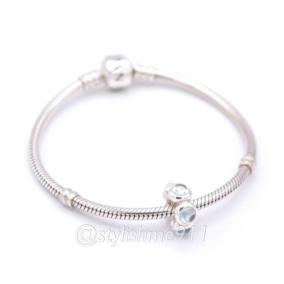 Rare Authentic Pandora Blue Topaz Cabochon Charm - Picture 5 of 9